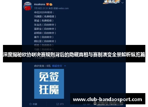 深度揭秘欧协联决赛规则背后的隐藏真相与赛制演变全景解析纵览篇